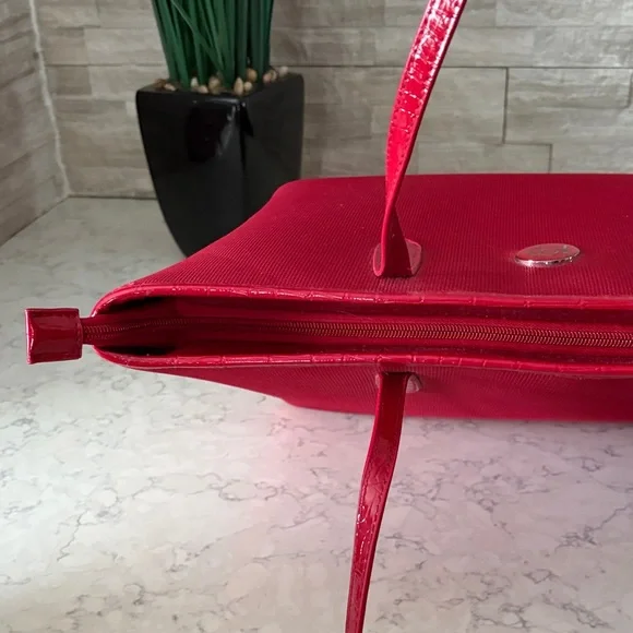 Joy Mangano Cherry Red Tote with Logo Accent - Picture 9 of 10